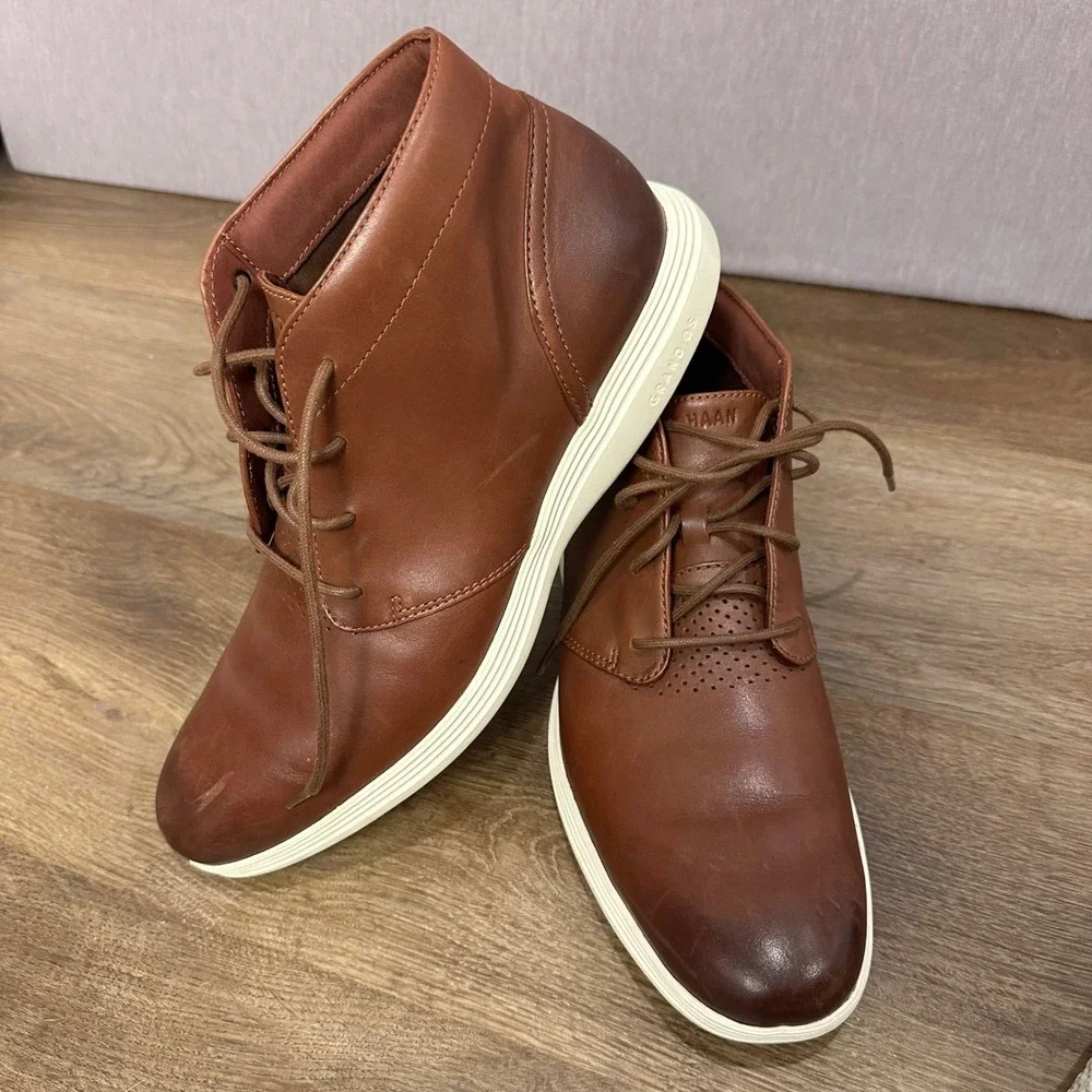 Cole Haan Grand Tour Chukka 10.5M Brown‎ Leather Business Casual Athleisure